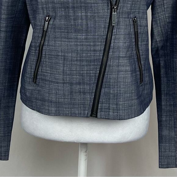 Liz Claiborne Navy White Woven Print Office Career Jacket NWOT Size S - Picture 4 of 11